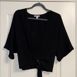 Black flow dress top